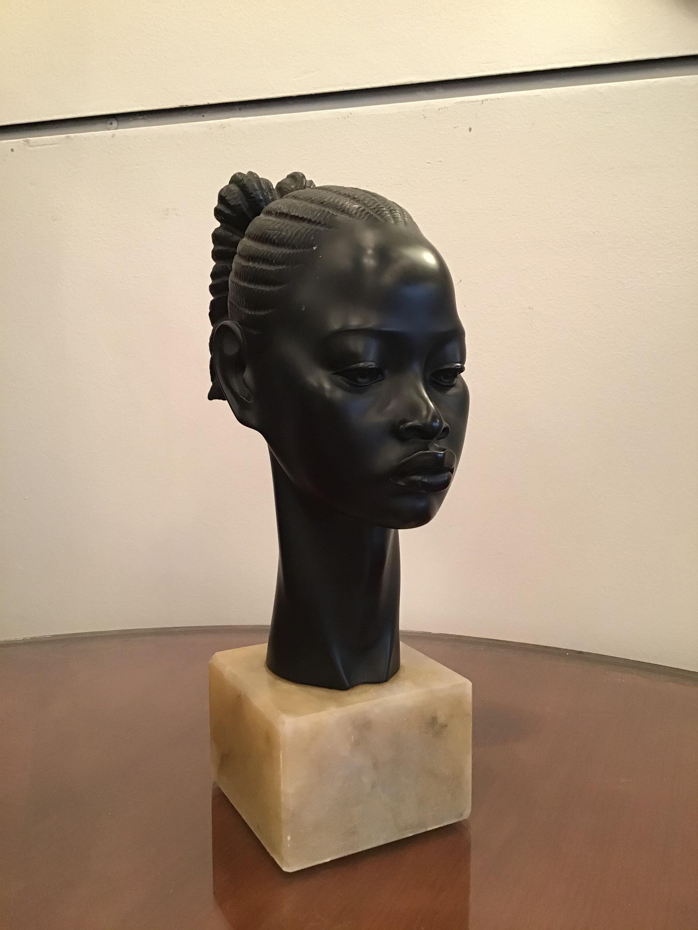A.Giannelli Sculture “testa di moro” 1950 Mable Resin 1950 Italy For Sale 7