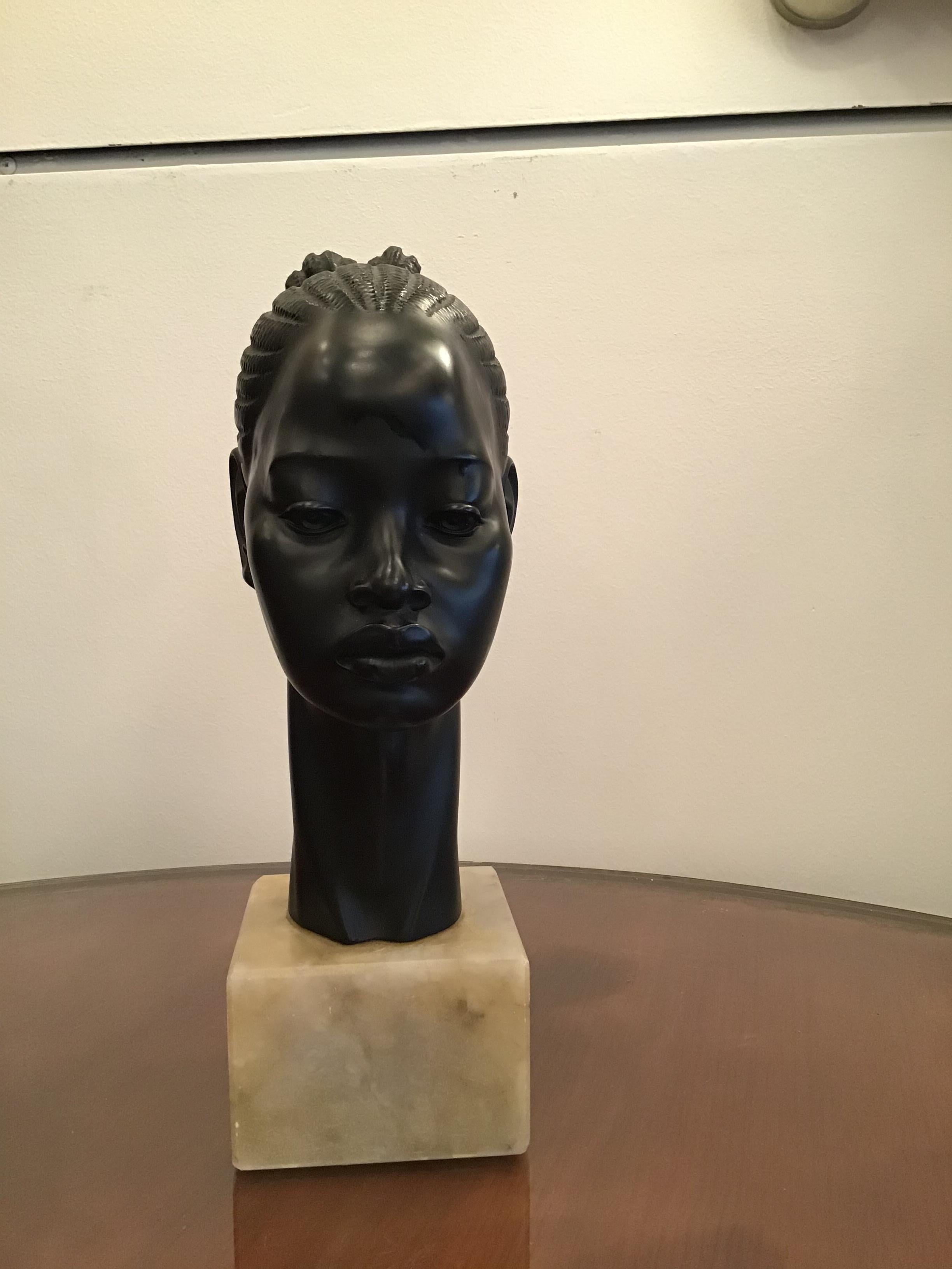 A.Giannelli Sculture “testa di moro” 1950 Mable Resin 1950 Italy For Sale 8