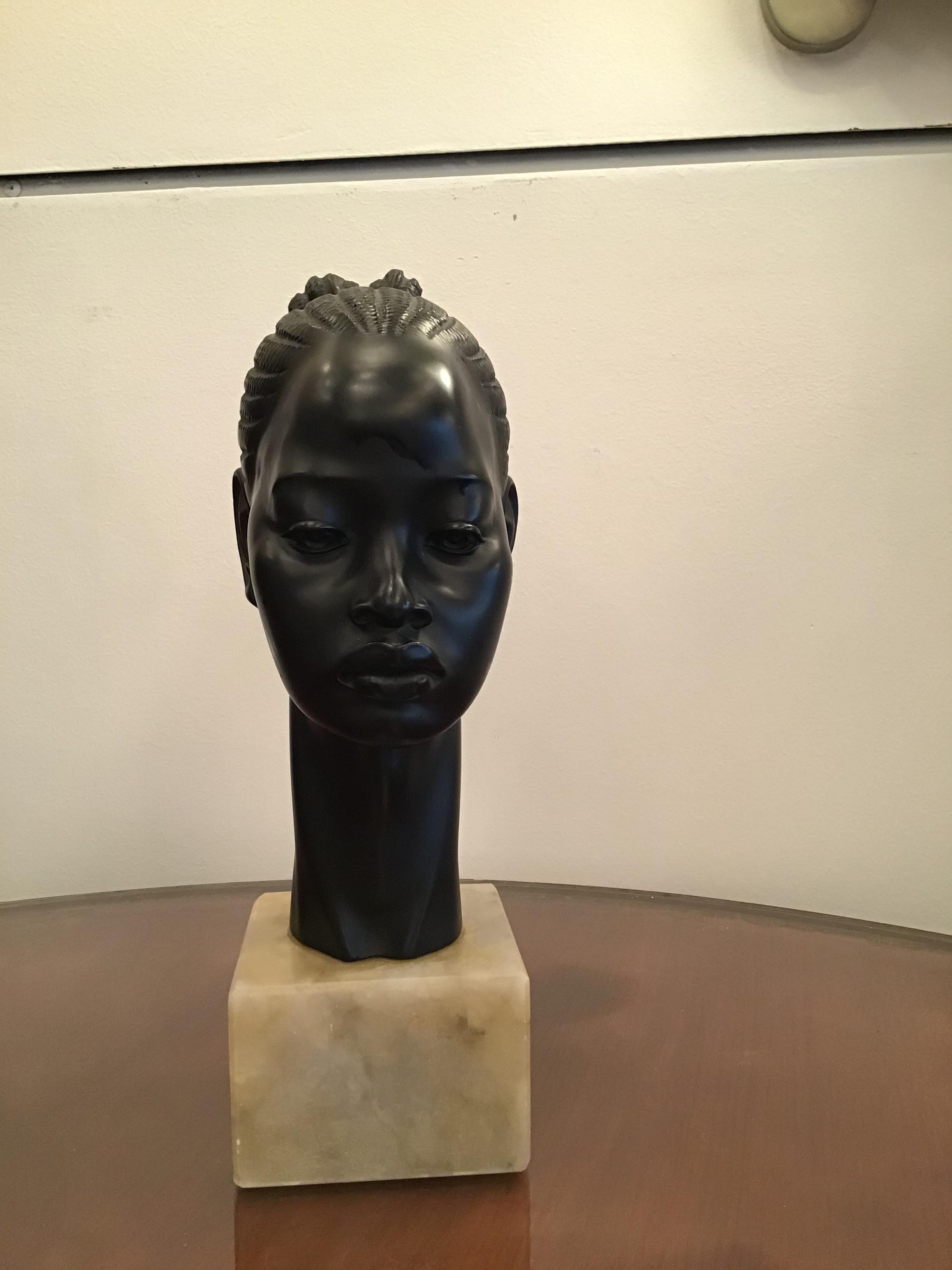 A.Giannelli Sculture “testa di moro” 1950 Mable Resin 1950 Italy For Sale 9