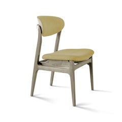 Agio Solid Wood Chair, Walnut in Hand-Made Natural Grey Finish, Contemporary