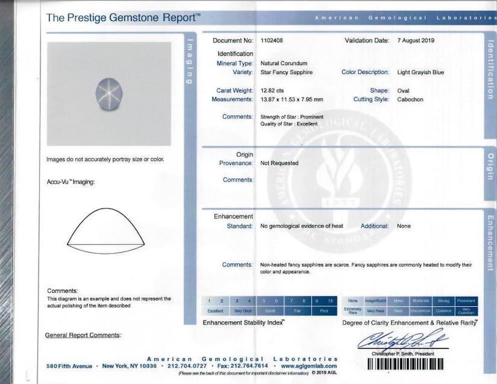 Moderno AGL 16,22 Carati NO HEAT Collana di Zaffiri e Diamanti Naturali in Platino in vendita