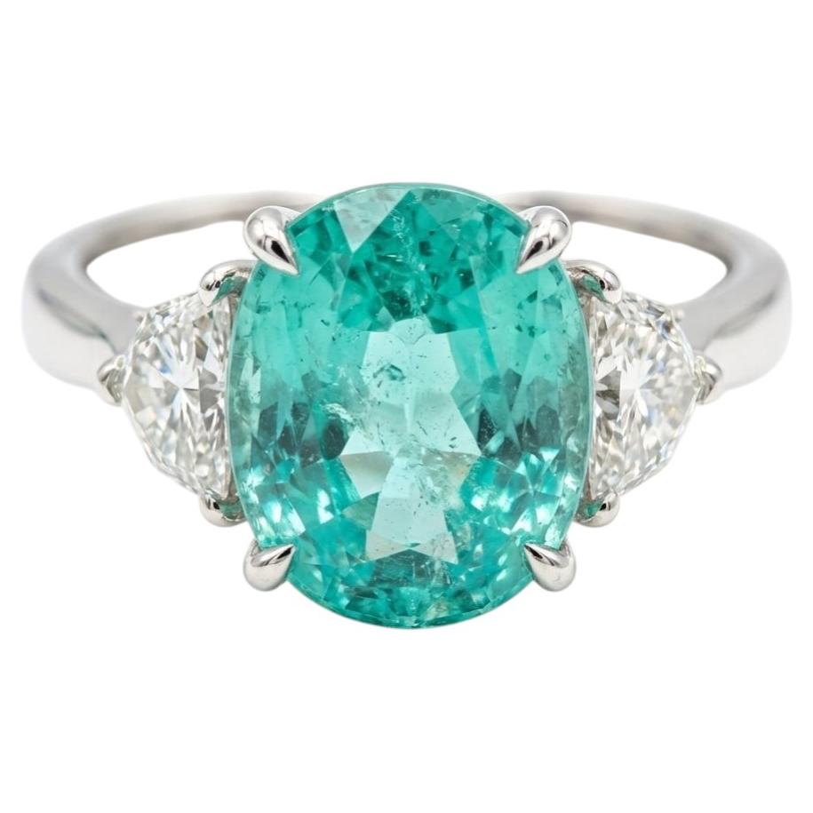 AGL 2.90ct Brazilian Paraiba Tourmaline Diamond Platinum Engagement Ring