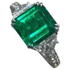 AGL 5.47 Carat MINOR OIL Emerald Diamond Ring