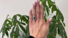 AGL 7.68 Carats Burma No Heat Sapphire Diamond Platinum Ring