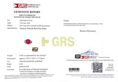 AGL and GRS Certified 9.09 ct Unheated Burma Star Ruby Diamond 18KYG Ring