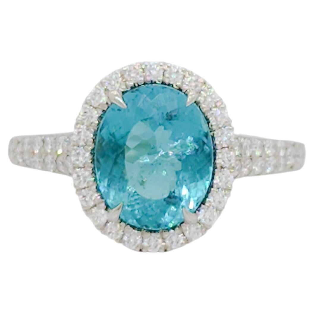 Tiffany and Co. Paraiba Tourmaline and Diamond Ring at 1stDibs