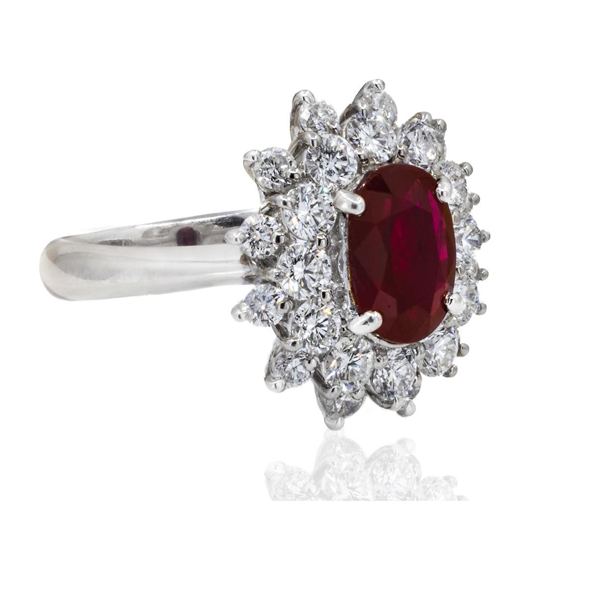 Oval Cut AGL Burma Ruby Ring For Sale