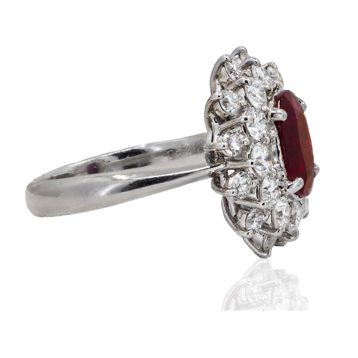 AGL Burma Ruby Ring In Excellent Condition For Sale In Sarasota, FL