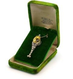 AGL Cert. 20 Carat No Heat Ceylon Yellow Sapphire Art Deco PT Filigree Pendant