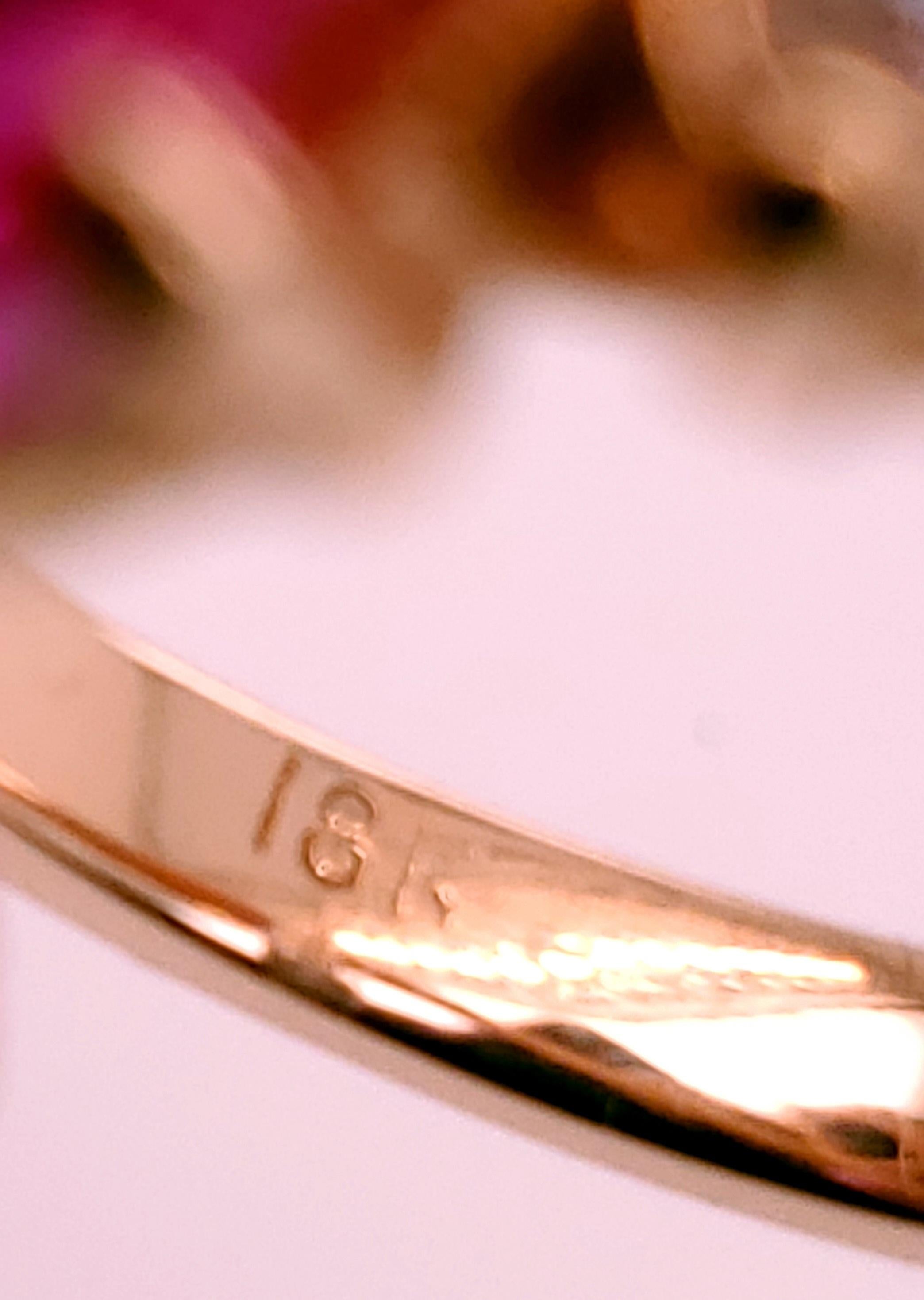 Bague en or 18 carats avec saphir rose NEON certifié AGL de 5,33 carats et 1 carat de diamants au total, Pour femmes en vente