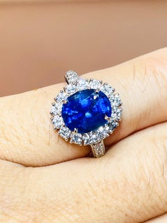 AGL Certificate 4.47 Ct Natural Burma no heat sapphire unheated eye clean clarty