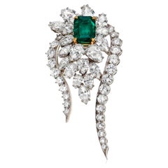 Bvlgari Emerald and Diamond Brooch/Pendent AGL Certificate 