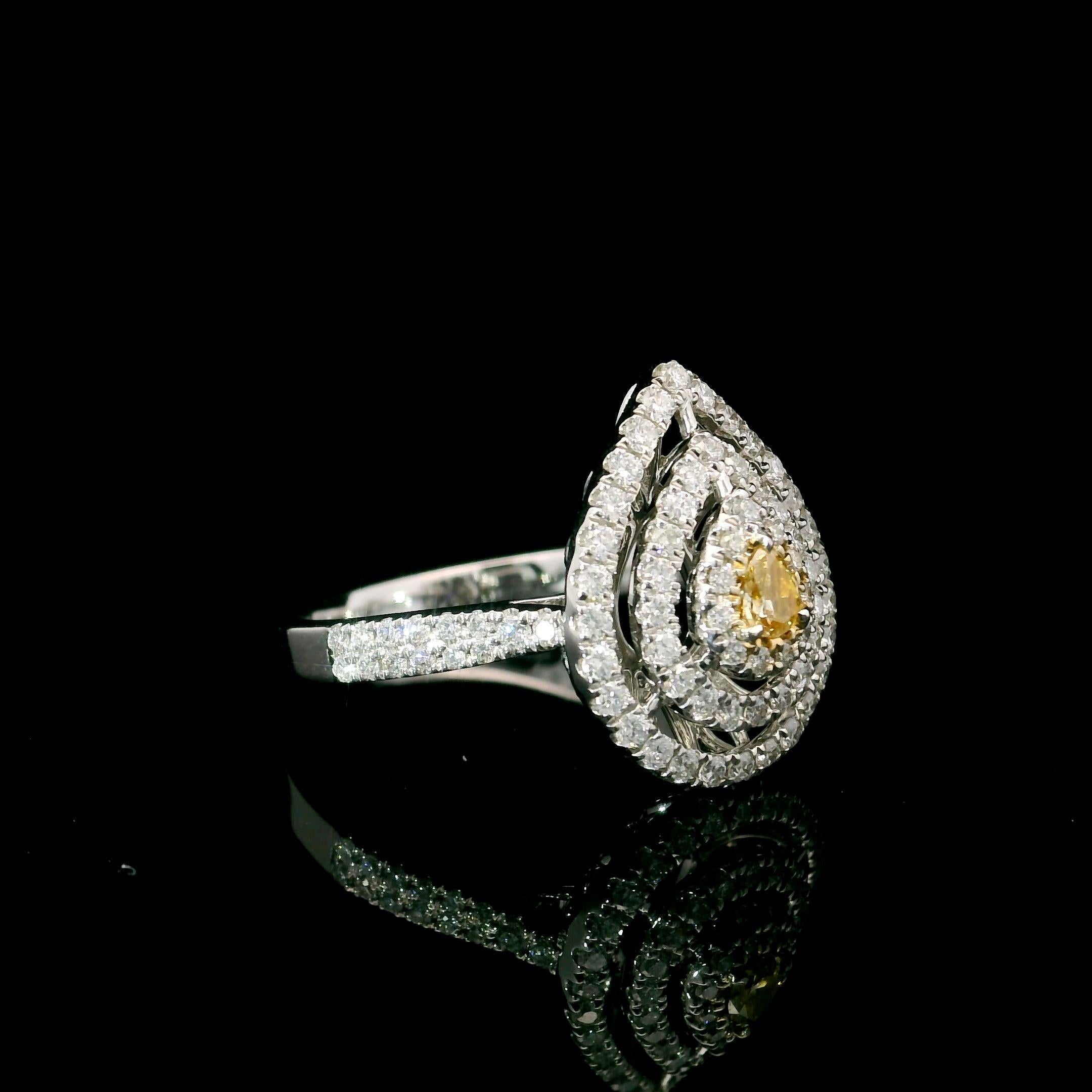 AGL Certified 0.08 Carat Fancy Yellow VS Clarity Diamond Ring For Sale 1