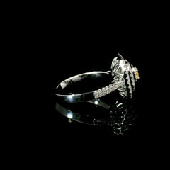 AGL Certified 0.091 Carat Fancy Brownish Yellow VS Clarity Diamond Ring