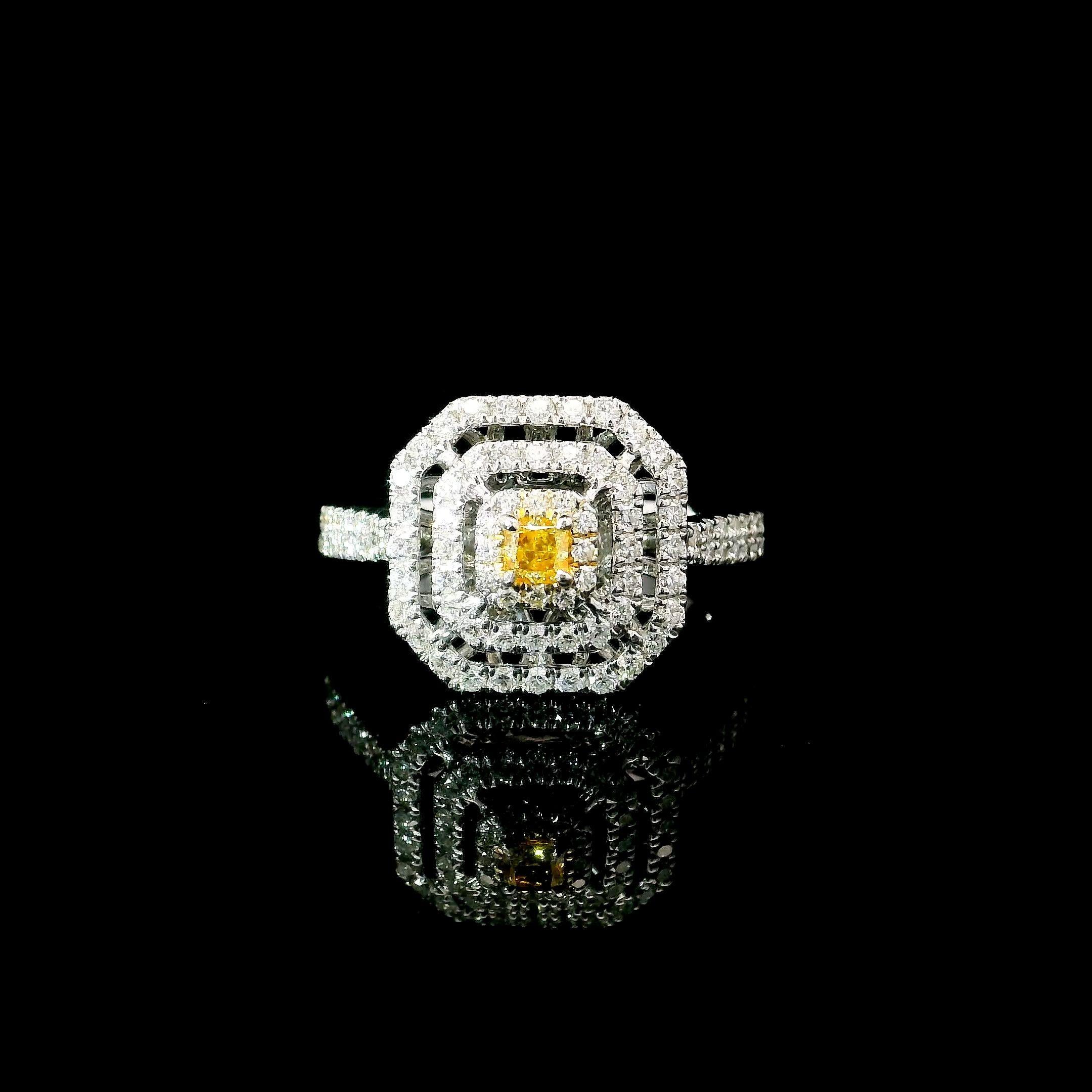 AGL Certified 0.091 Carat Fancy Brownish Yellow VS Clarity Diamond Ring In New Condition For Sale In บางรัก, TH