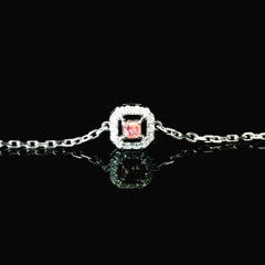Bracciale con diamanti Pink SI Clarity certificato AGL da 0,092 carati