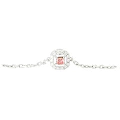 Bracelet en diamant certifié AGL 0.092 carat Fancy Pink SI Clarity