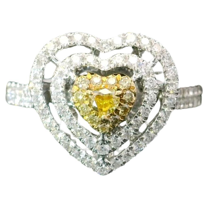 AGL Certified 0.098 Carat Fancy Yellow VS Clarity Diamond Ring