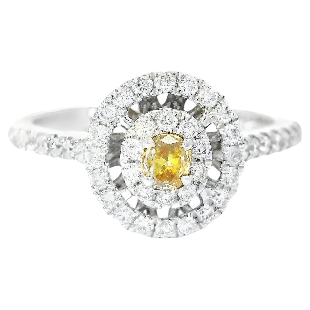 AGL Certified 0.098 Carat Fancy Yellow VS Clarity Diamond Ring
