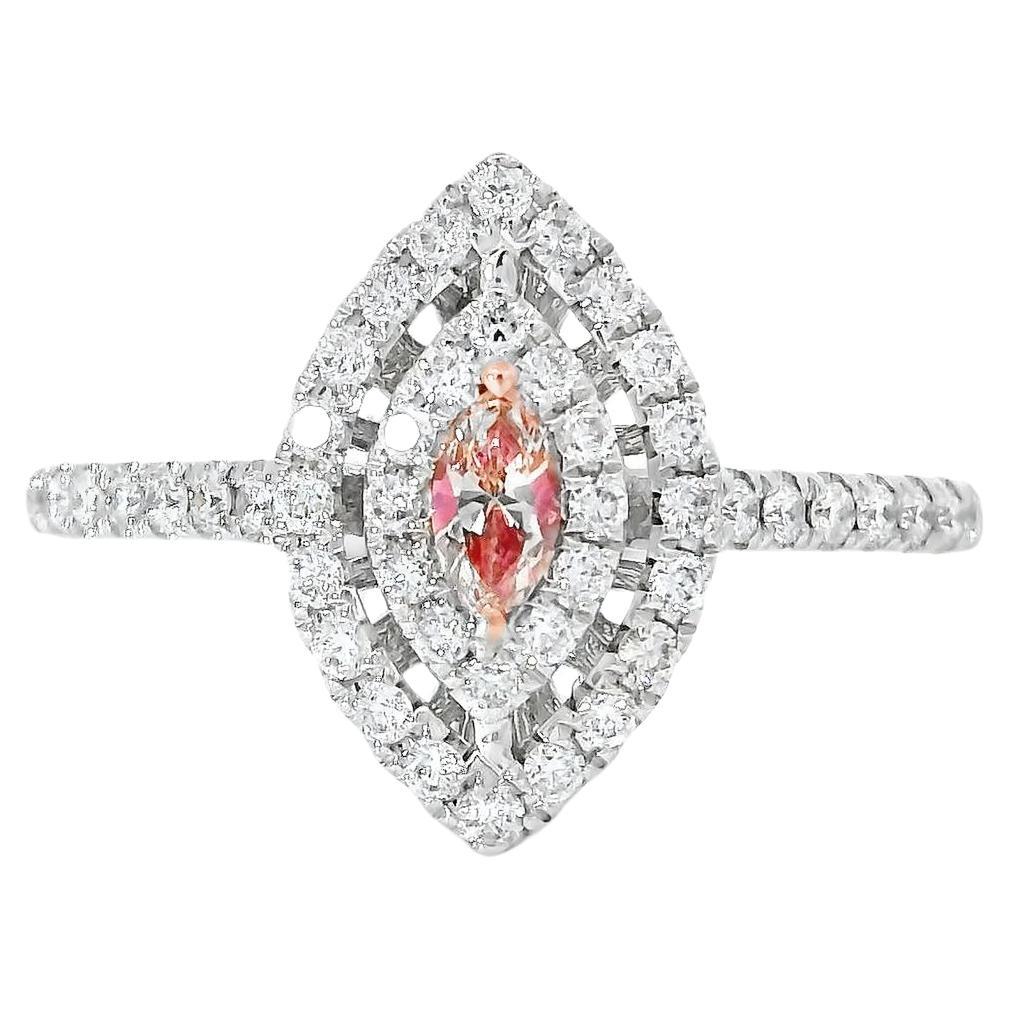 AGL Certified 0.101 Carat Fancy Pink VS Clarity Diamond Ring For Sale