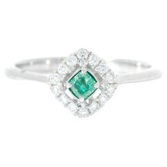 AGL Certified 0.102 Carat Fancy Intense Green SI Clarity Diamond Ring