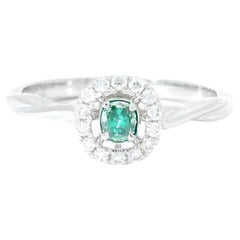 AGL Certified 0.102 Carat Fancy Vivid Green VS Clarity Diamond Ring