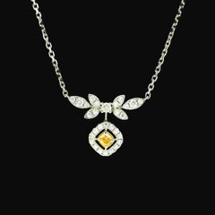 AGL-zertifizierter 0,106 Karat intensiv gelber Fancy-Diamant-Anhänger mit Reinheit I1