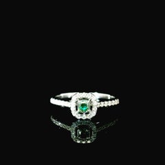 AGL Certified 0.112 Carat Fancy Intense Green VS Clarity Diamond Ring