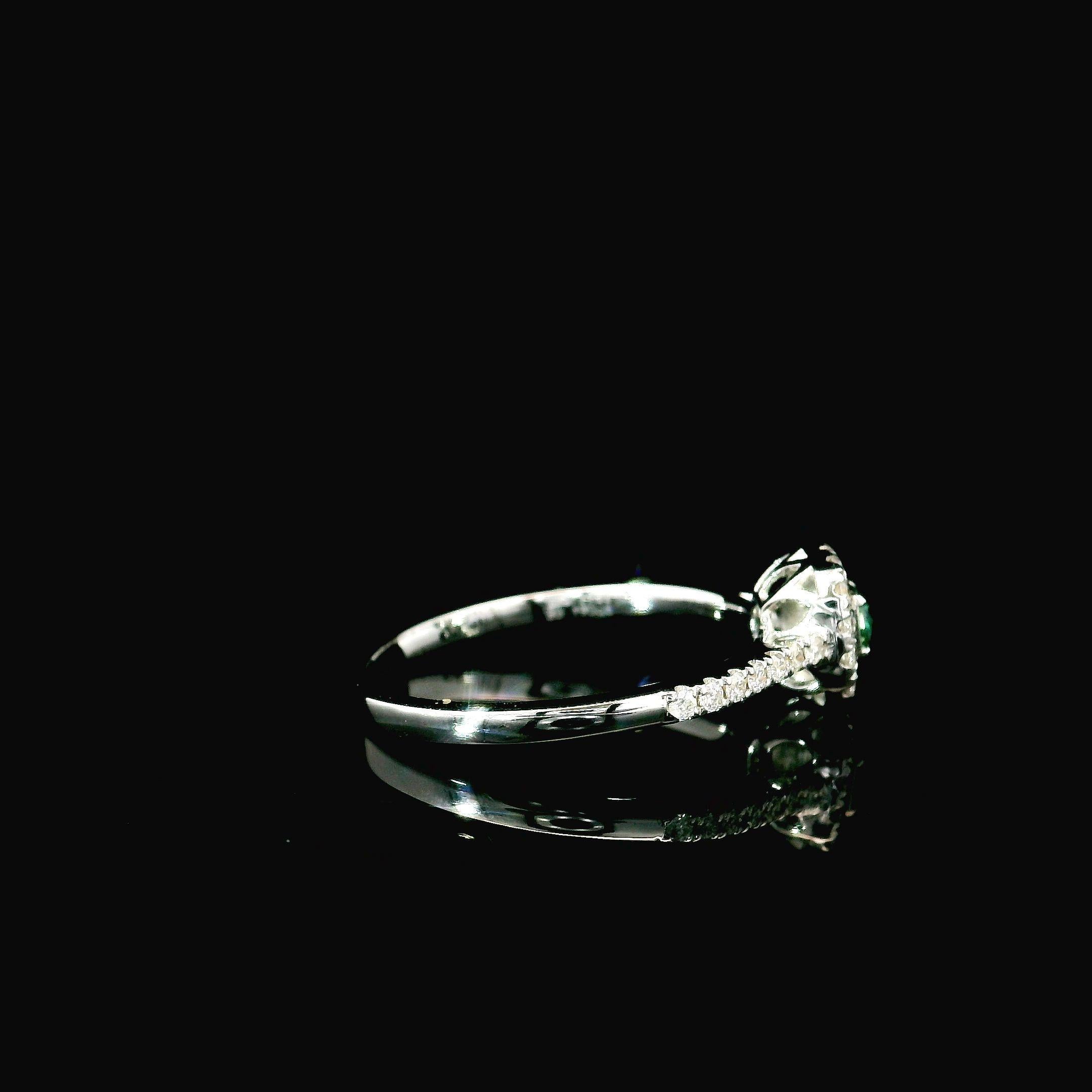 AGL Certified 0.112 Carat Fancy Intense Green VS Clarity Diamond Ring For Sale 2