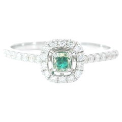 AGL Certified 0.112 Carat Fancy Intense Green VS Clarity Diamond Ring