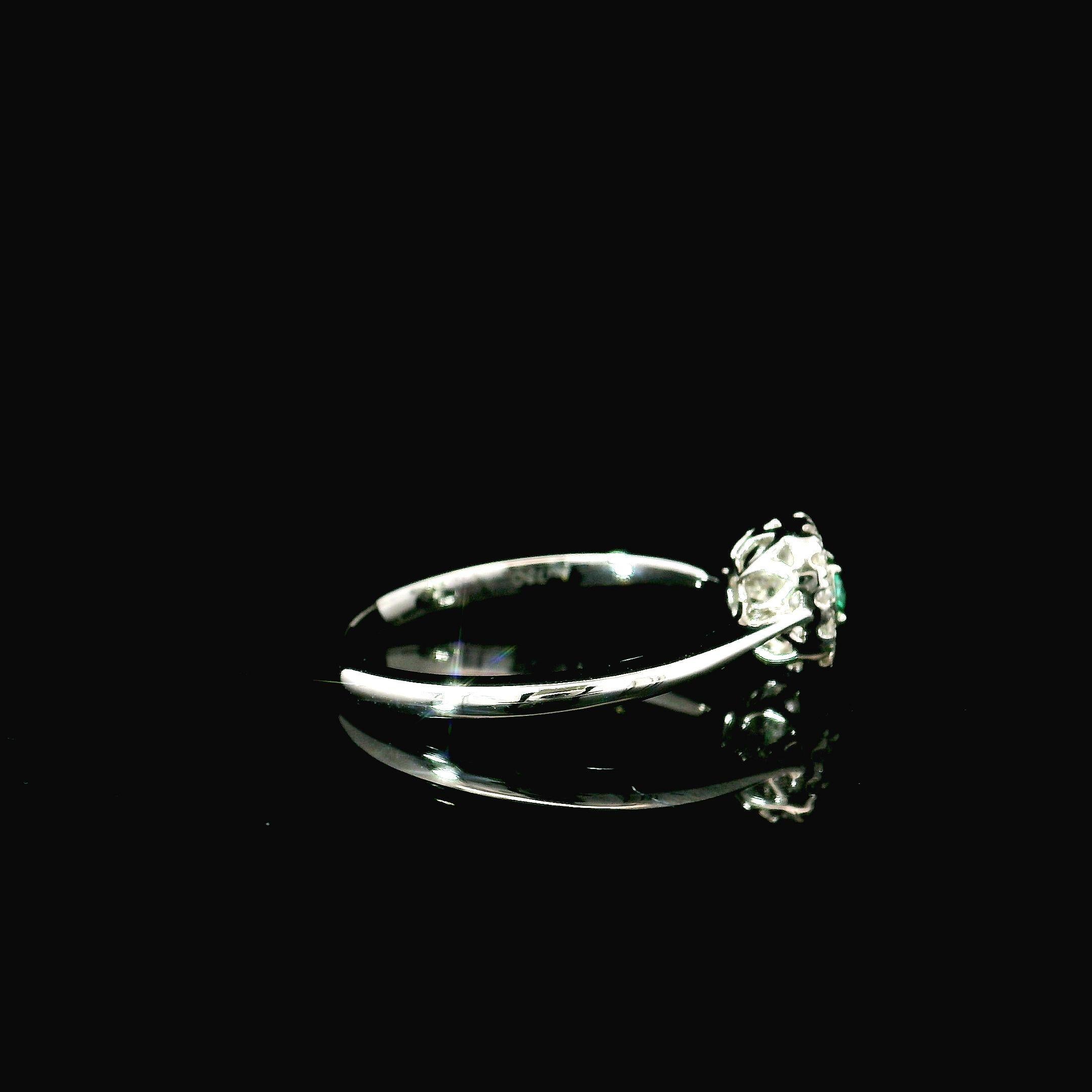 AGL Certified 0.113 Carat Fancy Intense Green VS Clarity Diamond Ring For Sale 1