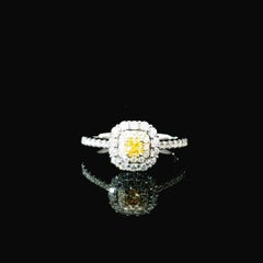 AGL Certified 0.116 Carat Fancy Yellow VS Clarity Diamond Ring