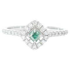 AGL Certified 0.12 Carat Fancy Green VS2 Clarity Diamond Ring