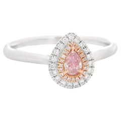 AGL Certified 0.12 Carat Fancy Pink VS Clarity Diamond Ring