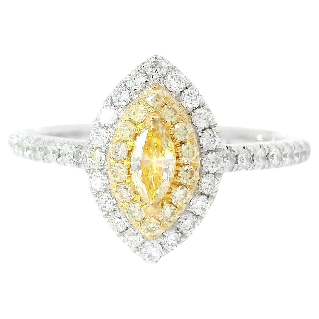 AGL Certified 0.12 Carat Fancy Yellow VS Clarity Diamond Ring