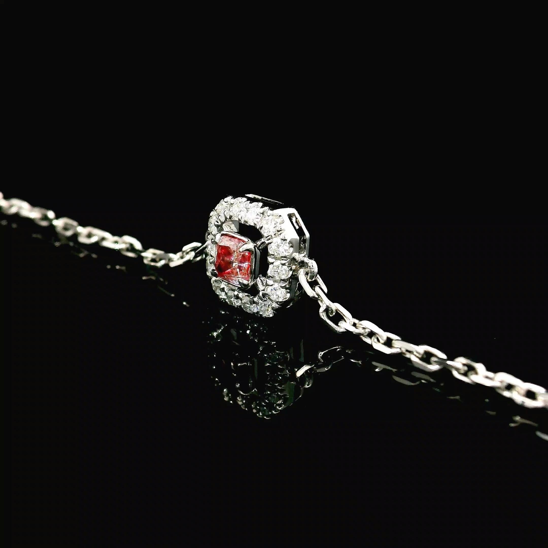 Bracciale con diamanti certificati AGL da 0,123 carati Pink Diamond VS Clarity In condizioni Nuovo in vendita a บางรัก, TH