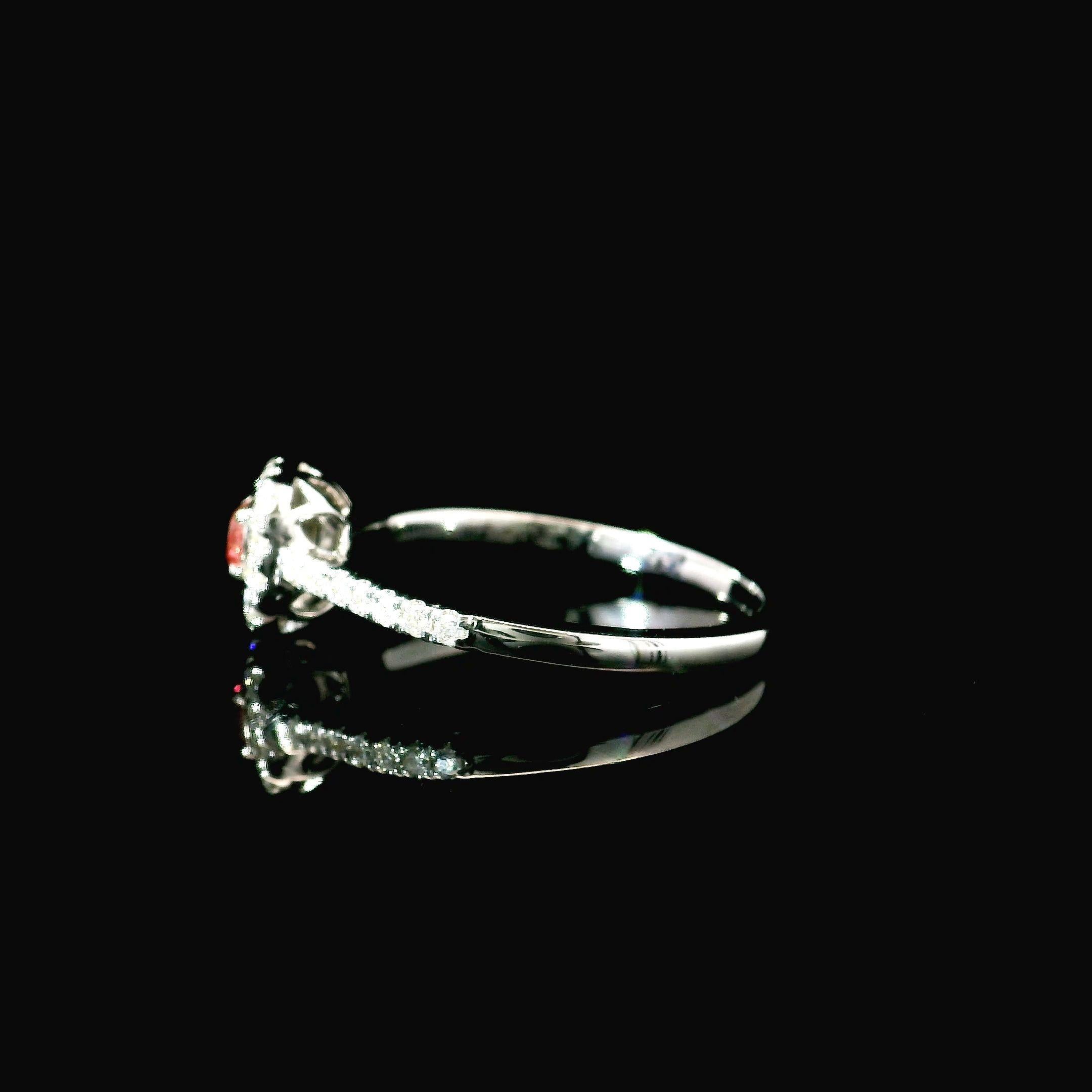 AGL Certified 0.127 Carat Fancy Intense Pink VS Clarity Diamond Ring For Sale 1