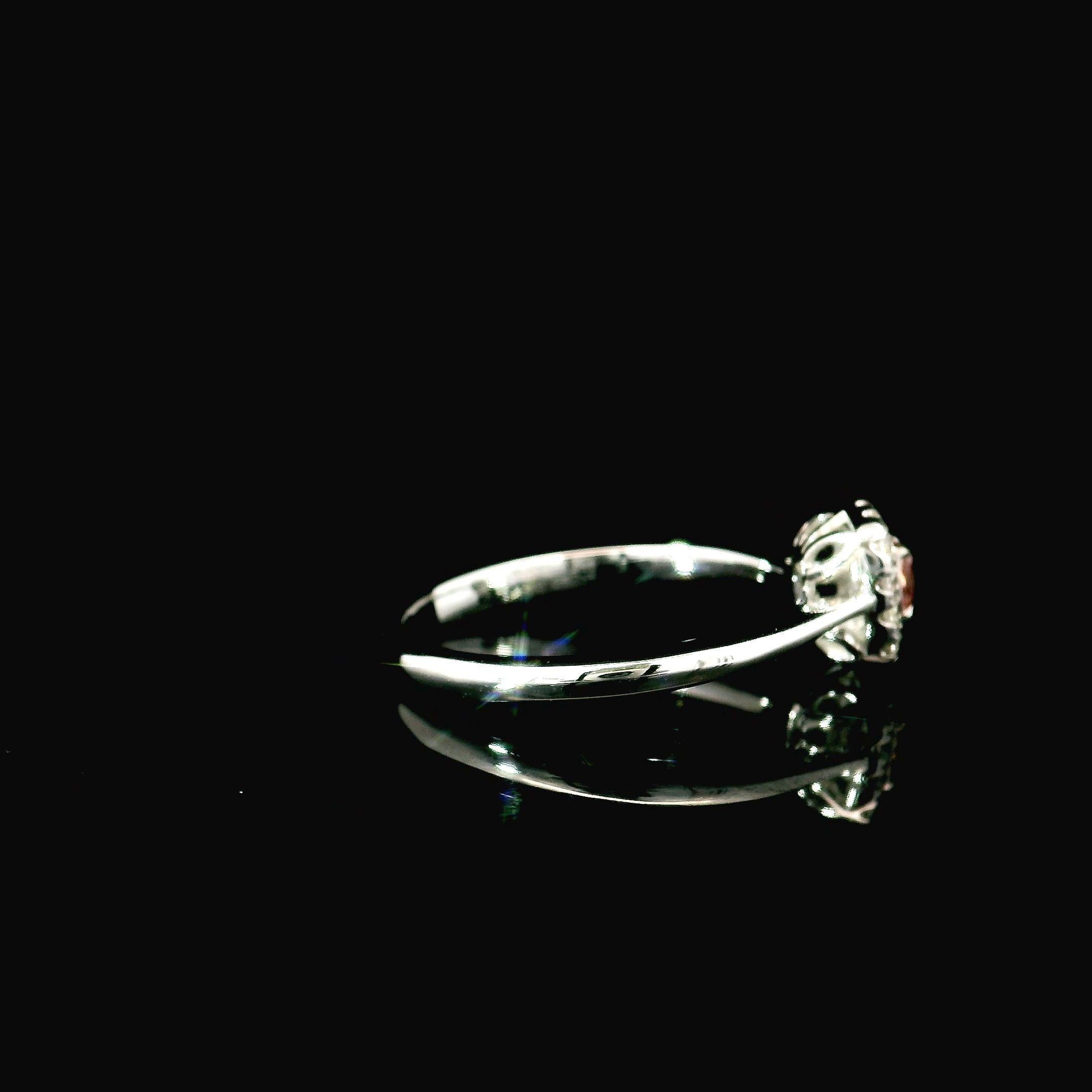 AGL Certified 0.128 Carat Fancy Intense Pink VS Clarity Diamond Ring For Sale 2