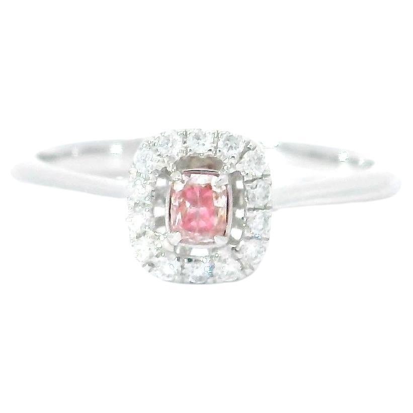 AGL Certified 0.128 Carat Fancy Intense Pink VS Clarity Diamond Ring