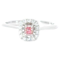 AGL Certified 0.128 Carat Fancy Intense Pink VS Clarity Diamond Ring