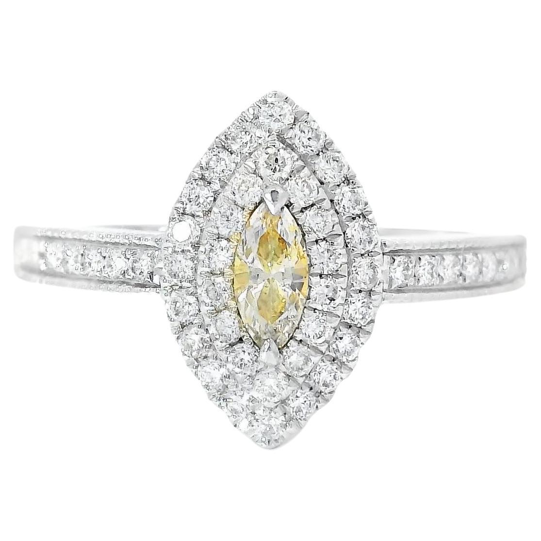AGL Certified 0.136 Carat Fancy Yellow VS Clarity Diamond Ring