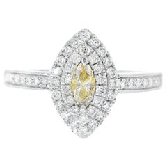 AGL Certified 0.136 Carat Fancy Yellow VS Clarity Diamond Ring