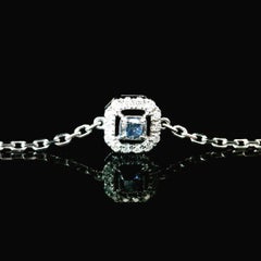 Bracelet en diamant certifié AGL 0,137 carat Fancy Blue SI Clarity
