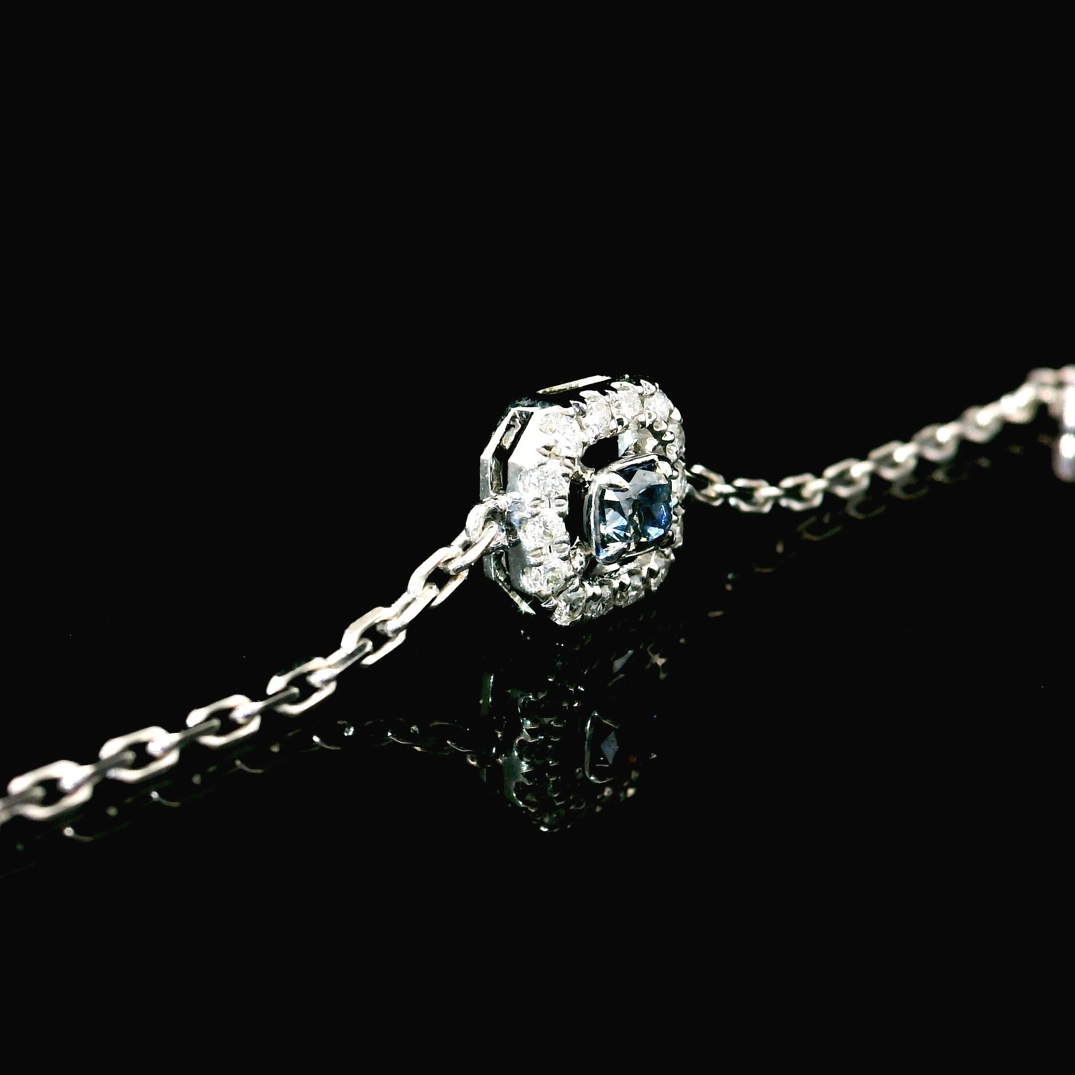 Bracelet en diamant certifié AGL 0,137 carat Fancy Blue SI Clarity Neuf - En vente à บางรัก, TH