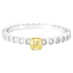 AGL Certified 0.142 Carat Fancy Yellow SI1 Clarity Diamond Ring