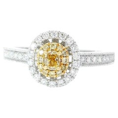 Anello con diamante certificato AGL da 0.142 carati, di colore giallo scuro e purezza VS