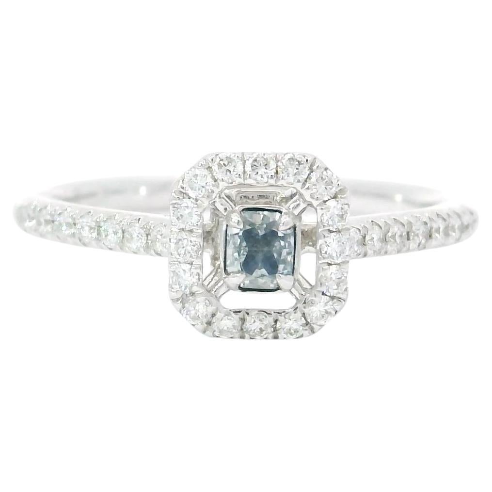 AGL Certified 0.146 Carat Fancy Blue SI1 Clarity Diamond Ring