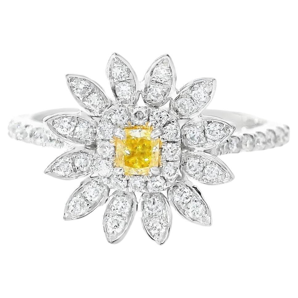 AGL Certified 0.147 Carat Fancy Intense Yellow VS Clarity Diamond Ring