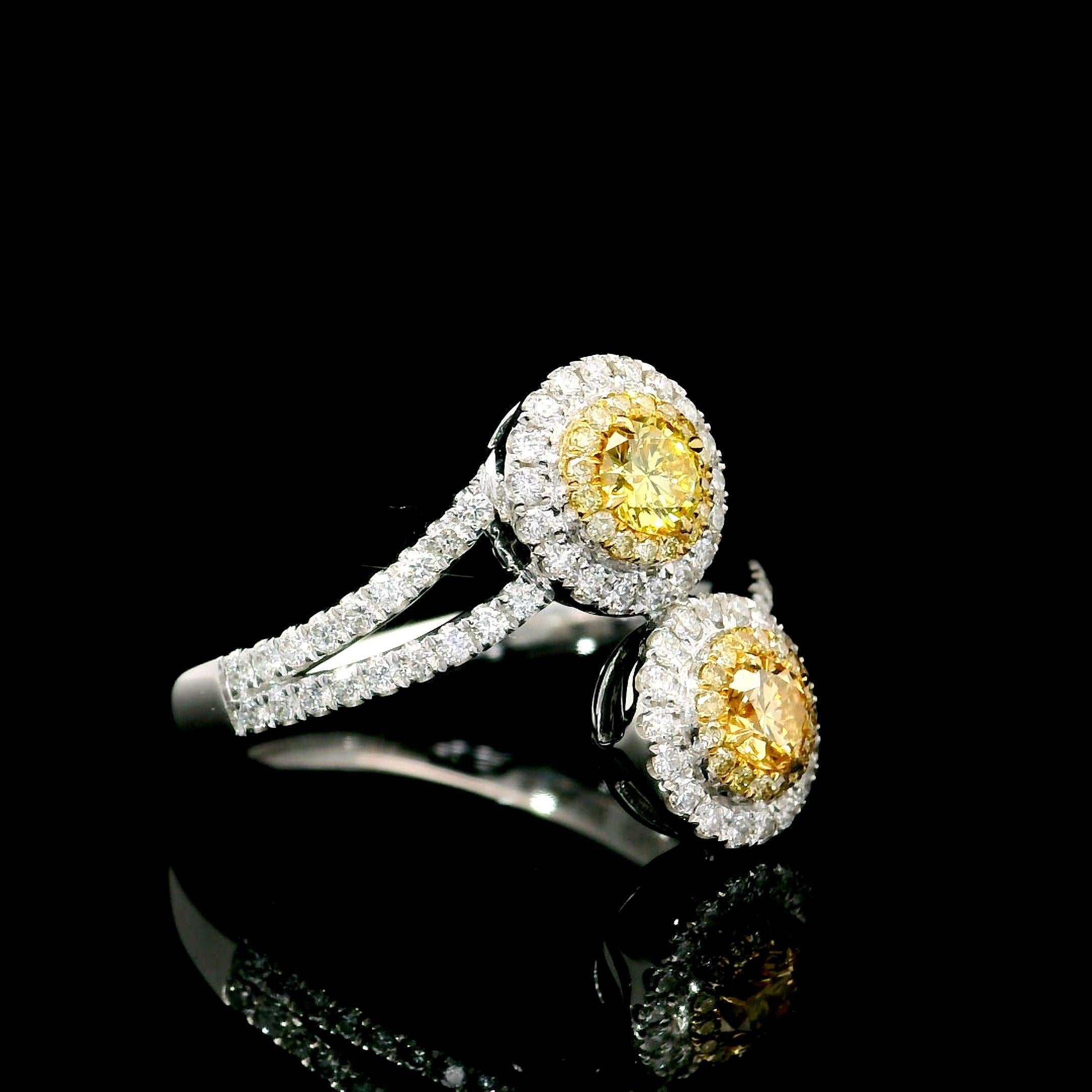 Anillo de diamantes con certificado AGL de 0,15 quilates Fancy Naranja / Amarillo VS Claridad Corte redondo en venta