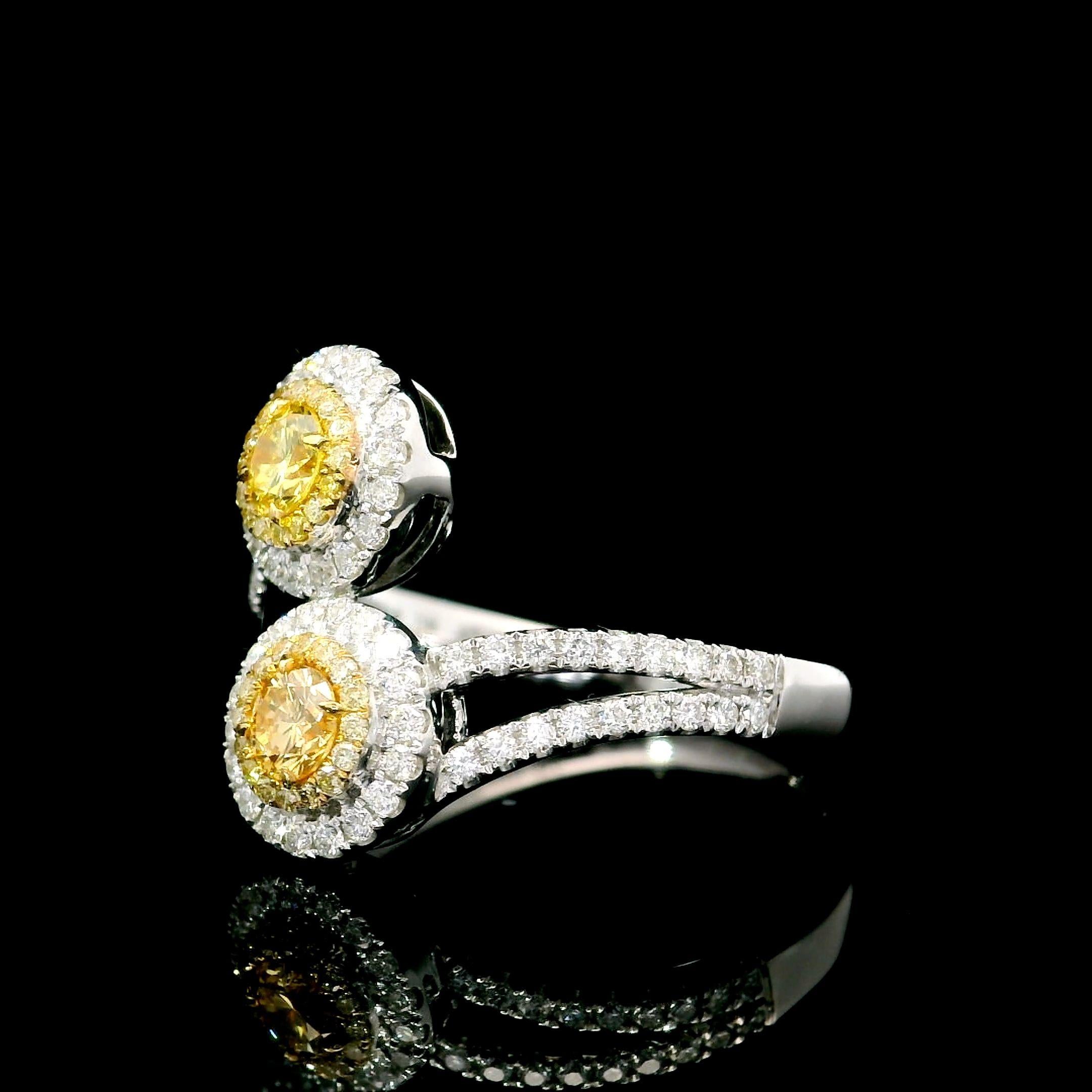 Anillo de diamantes con certificado AGL de 0,15 quilates Fancy Naranja / Amarillo VS Claridad en Nuevo estado para la venta en บางรัก, TH